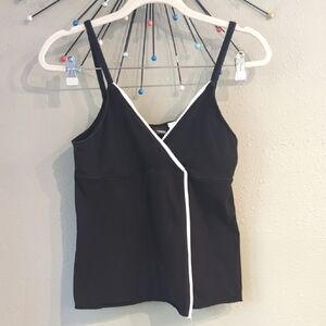 Y2K Mossimo V neck Top Strappy Black White Large